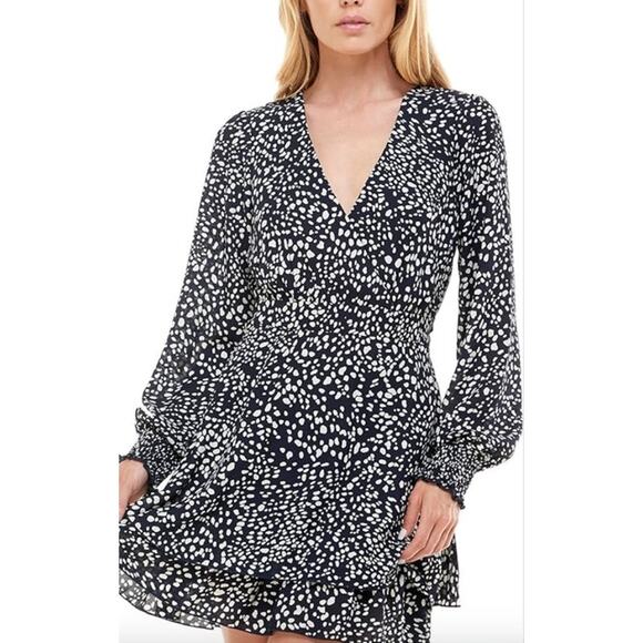 2/$30 Emerald Sundae Mini Dress Size 3 Polka Dot Short Navy Cream NEW - Picture 1 of 9
